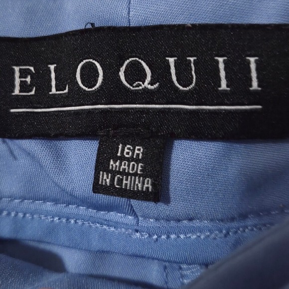 ELOQUII Women's Blue Straight Leg Cropped Career Pants Size 16R - Picture 2 of 3